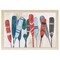 12" x 18" Pattern Paddles Framed Wall Art, Contemporary Coastal Home Décor, Plexiglass Facing and Hanging Hardware Included